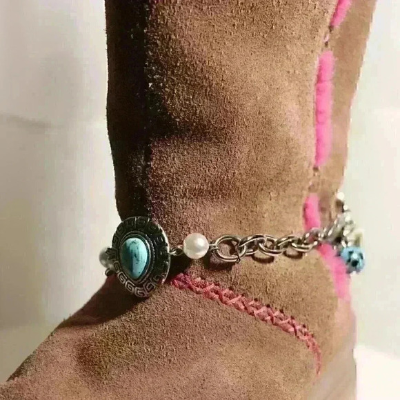 Handmade Repurposed Single Strand Turquoise,Pearl, and Silver Toned - Picture 7 of 8